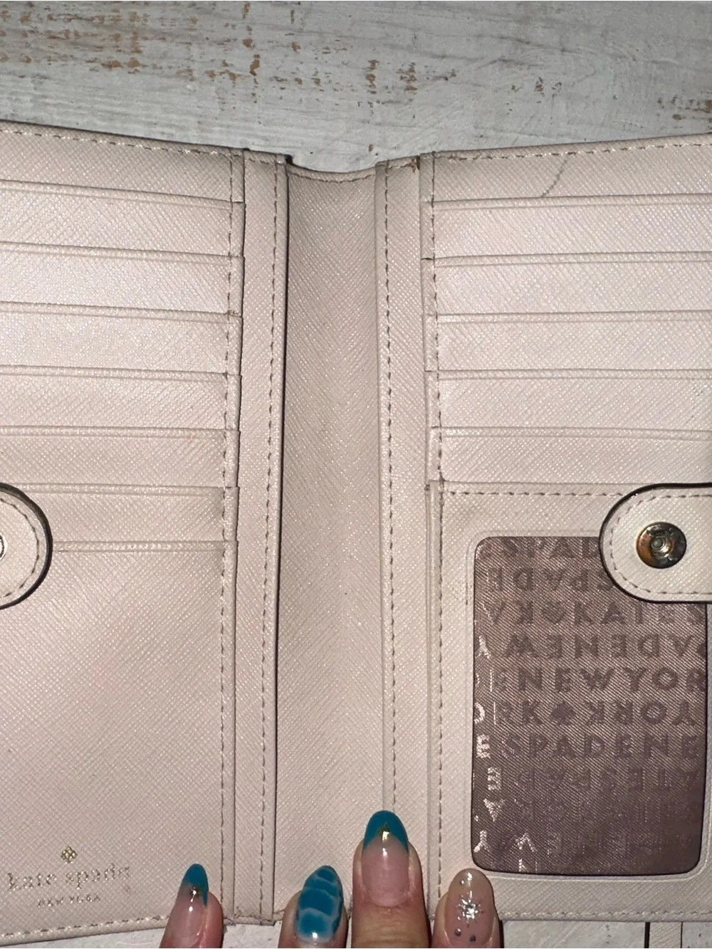 kate spade Two-Tone Cream and Beige Long Wallet